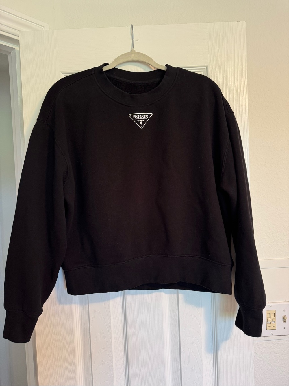 Botox Logo Black Crewneck Sweatshirt
